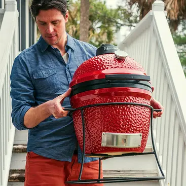 Kamado Joe Joe JR. - Charcoal Grill and Smoker model KJ13RH with Cast Iron Stand