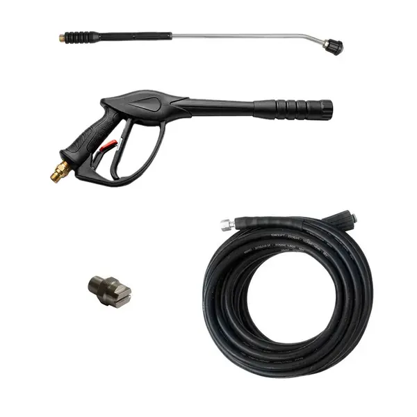 Professional washing accessories kit, hose, nozzles, detergents