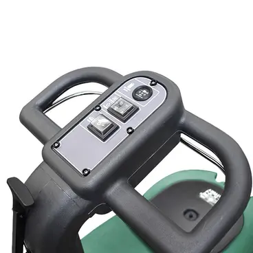 Detail of the Lavor L1 36B floor scrubber dryer's tanks and brush