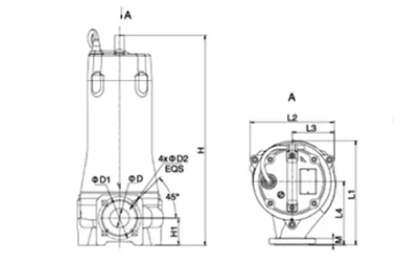 Leo 50SWUm electric pump drawing