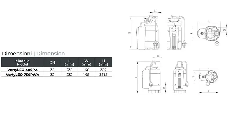 Leo VertyLEO 750PWA - Drainage Electric Pump