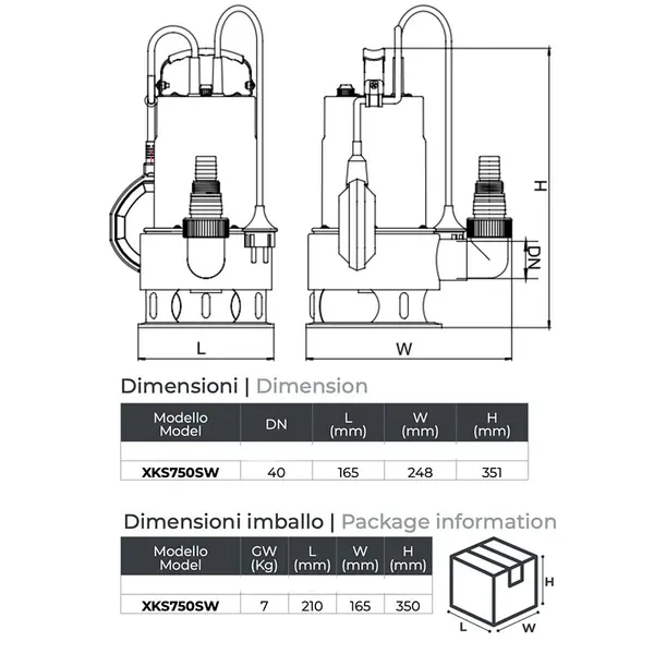 Leo XKS750SW - Submersible Electric Pump