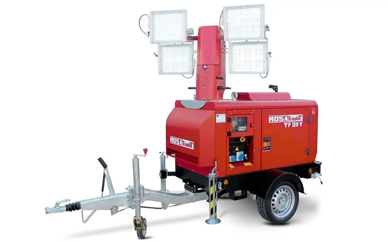 MOSA TF II 9 Y - Telescopic Lighting Tower on Approved Road Towing Trolley