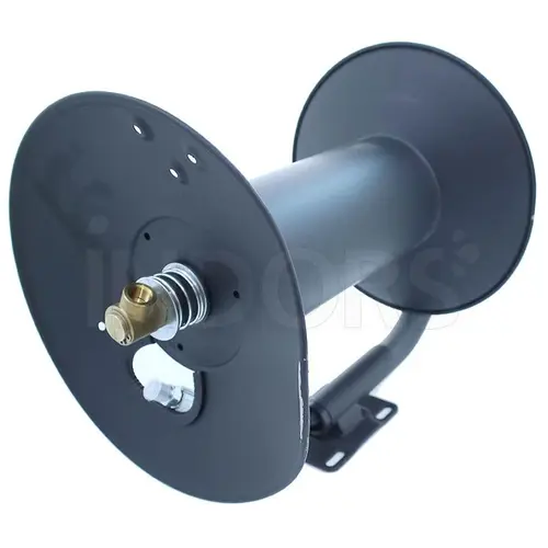 Painted steel hose reel for high pressure hose