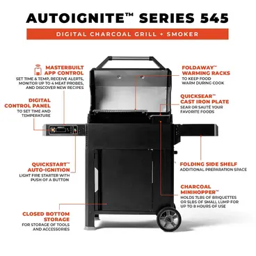 Masterbuilt AutoIgnite Series 545 - Digital Charcoal Grill and Smoker model MB20042724