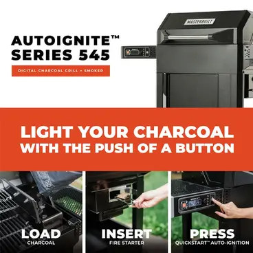 Masterbuilt AutoIgnite Series 545 - Digital Charcoal Grill and Smoker model MB20042724