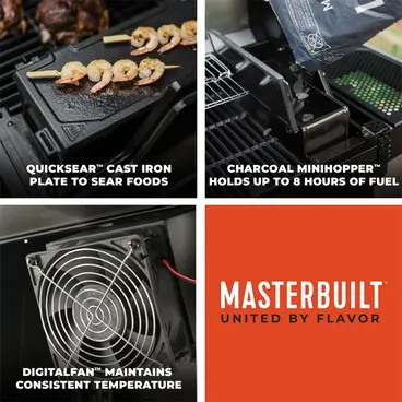 Masterbuilt AutoIgnite Series 545 - Digital Charcoal Grill and Smoker model MB20042724
