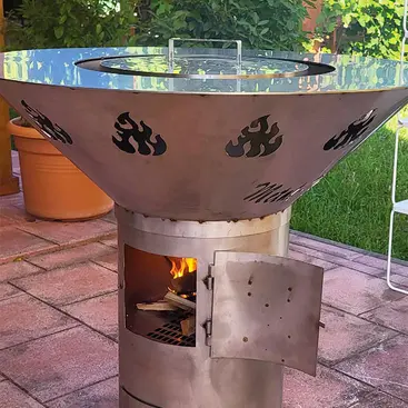 Metal Tech Grill J'Adore - Steel Barbecue Grill with Support Surface
