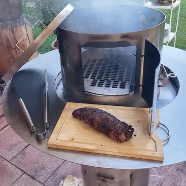Metal Tech Grill J'Adore - Steel Barbecue Grill with Support Surface