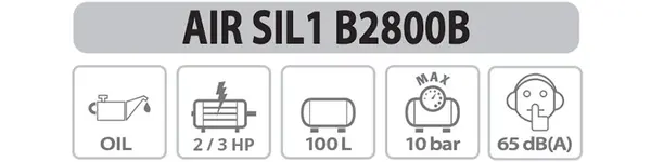 Nuair AIR SIL1 B2800B - Professional Silenced Piston Compressor