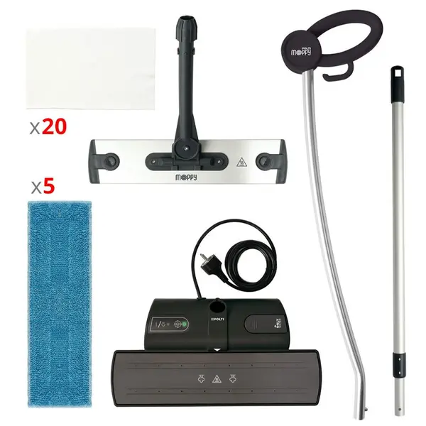 Polti Moppy Black Premium - Battery-Powered Steam Mop