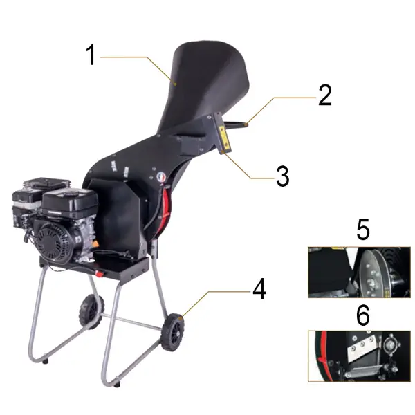 Pubert Iroko 55 P - 212 cc Petrol Shredder with Max. Cutting Width of 50 mm