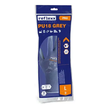 package Reflexx PU18 - Gray Polyurethane Gloves