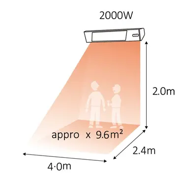 Sined Caldo Vetro Nero 2000 WiFi - Outdoor Infrared Heating Lamp