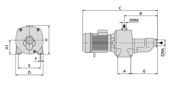 dimensions Speroni CAM-CA 150 - Twin-impeller pump