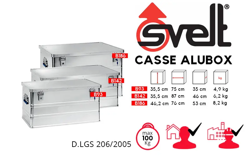 Svelt ALUBOX B93, B142 and B186 - Aluminum Cases for Transport and Storage
