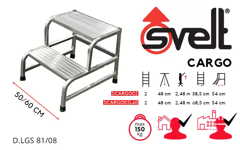 Svelt Cargo SCARGO02 SCARGO02L60 - Professional 2-Step Stool