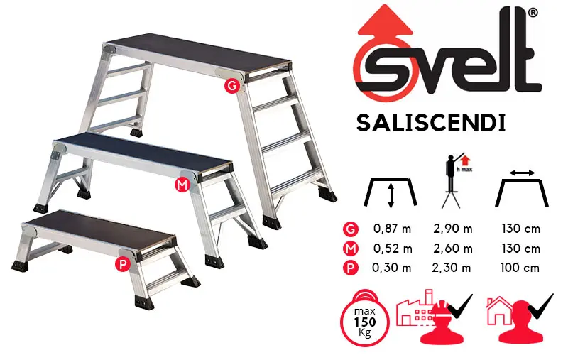 Svelt Saliscendi G/M/P - Professional Stool with 1 or 3 Steps