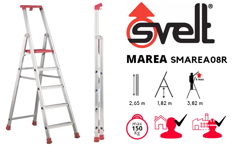 Svelt Marea SMAREA07R - Double Aluminum Ladder with Parapet