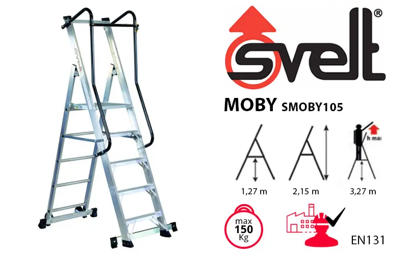 Svelt Moby SMOBY105 - Ladder with Handrail for Intensive and Professional Use