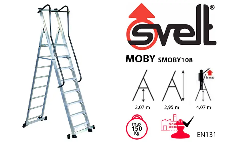 Svelt Moby SMOBY108 - Double Aluminum Ladder 8 Steps
