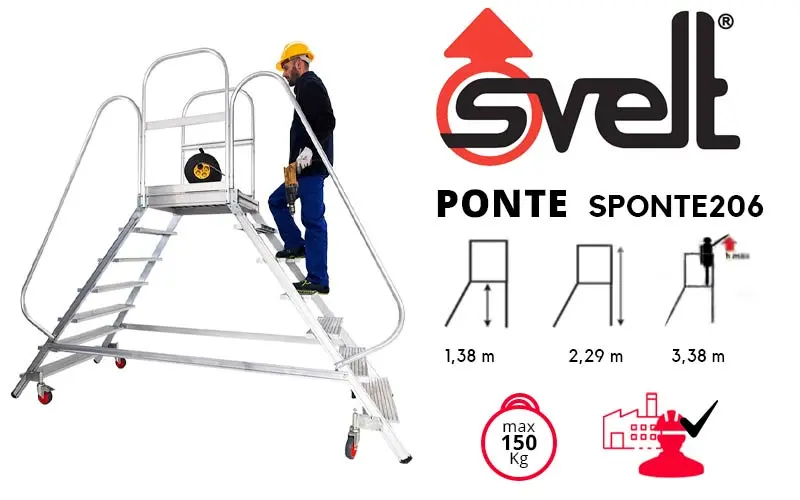 Svelt Ponte SPONTE206 - Professional Bridge Ladder with Parapet