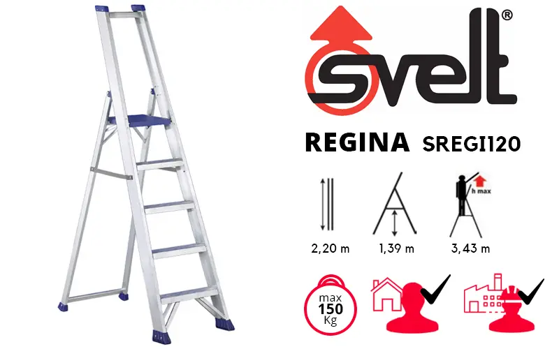 Svelt Regina SREGI120 professional 5-step double aluminum ladder