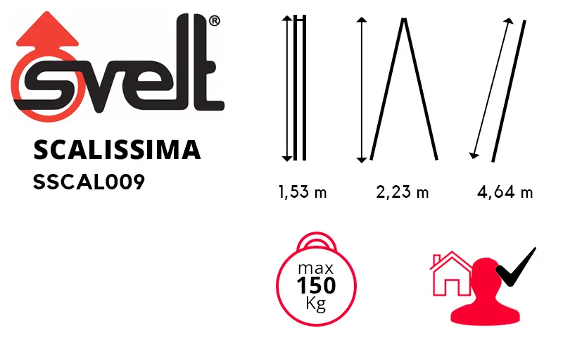 Svelt Scalissima SSCAL008/A - Multi-position Telescopic Ladder UNI EN131