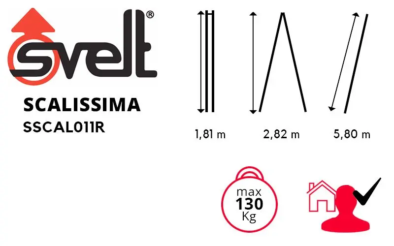 Svelt Scalissima SSCAL011R - Multiposition Telescopic Ladder