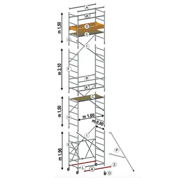 Svelt Roller S - Modular Aluminum Scaffolding in Modules from 1.9 to 7.1 m