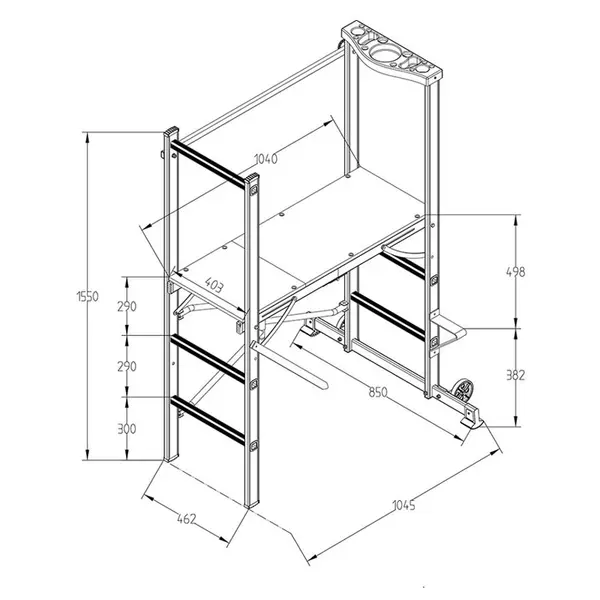 Svelt Time - Foldable Home Scaffolding in Aluminum Height 1.55 m