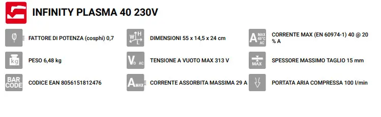 Features Infinity Plasma 40 Telwin