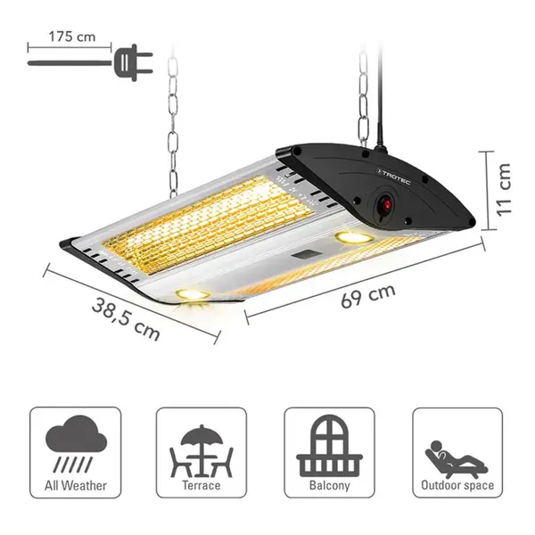 Trotec IR 2000 C 1410003205 - Designer Infrared Ceiling Heater