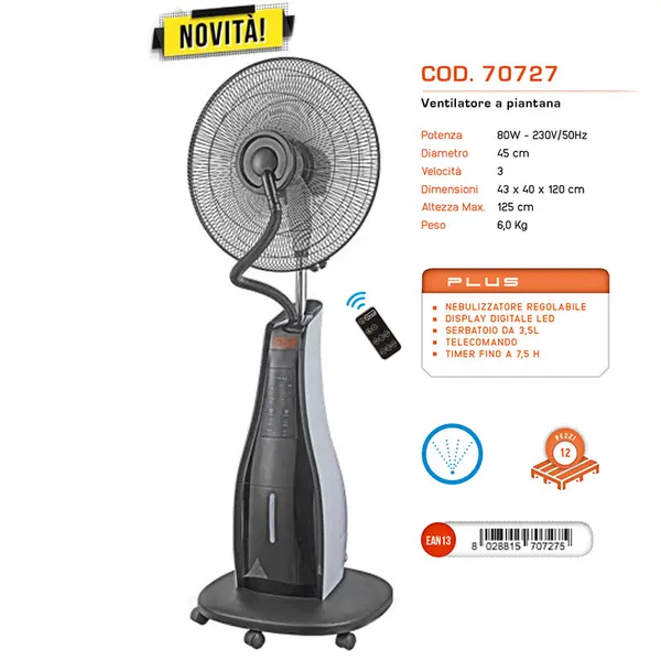 Vinco 70727 - Water Misting Fan