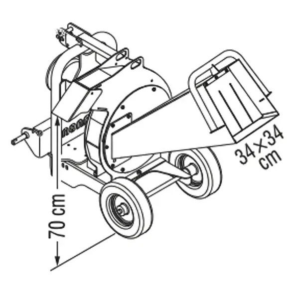 Zanon BC 60-T 1002860 - PTO Driven Wood Chipper for 20-50 HP Tractors with 7 cm Cutting Diameter