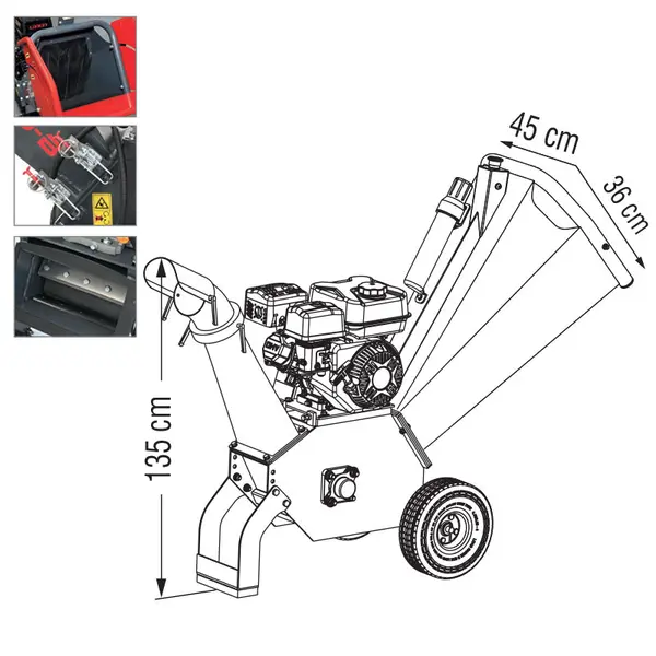 Zanon CIP 120-B - Petrol Wood Chipper with Loncin 14 HP Engine