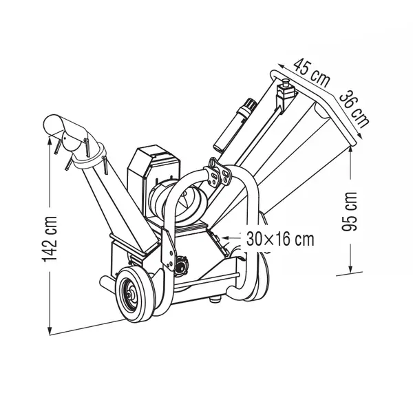 Zanon CIP 120-T Robust Tractor Wood Chipper Dimensions