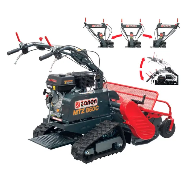 Zanon MTZ 860C - Tracked flail mower with adjustable handlebar